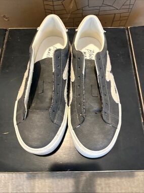 Blowfish Men's Gray Canvas Slip-On Sneakers with Cream Accents